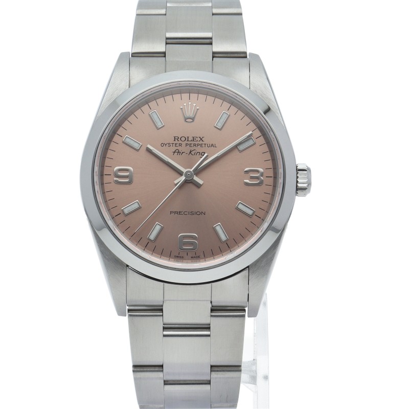 ROLEX Air king 14000M(F) Stainless Steel mensWatch pink USED image 2