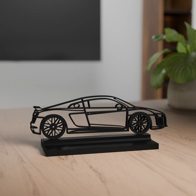 Audi R8 V10 Plus Modell 3D Dekoration -  Geschenk für Autoliebhaber