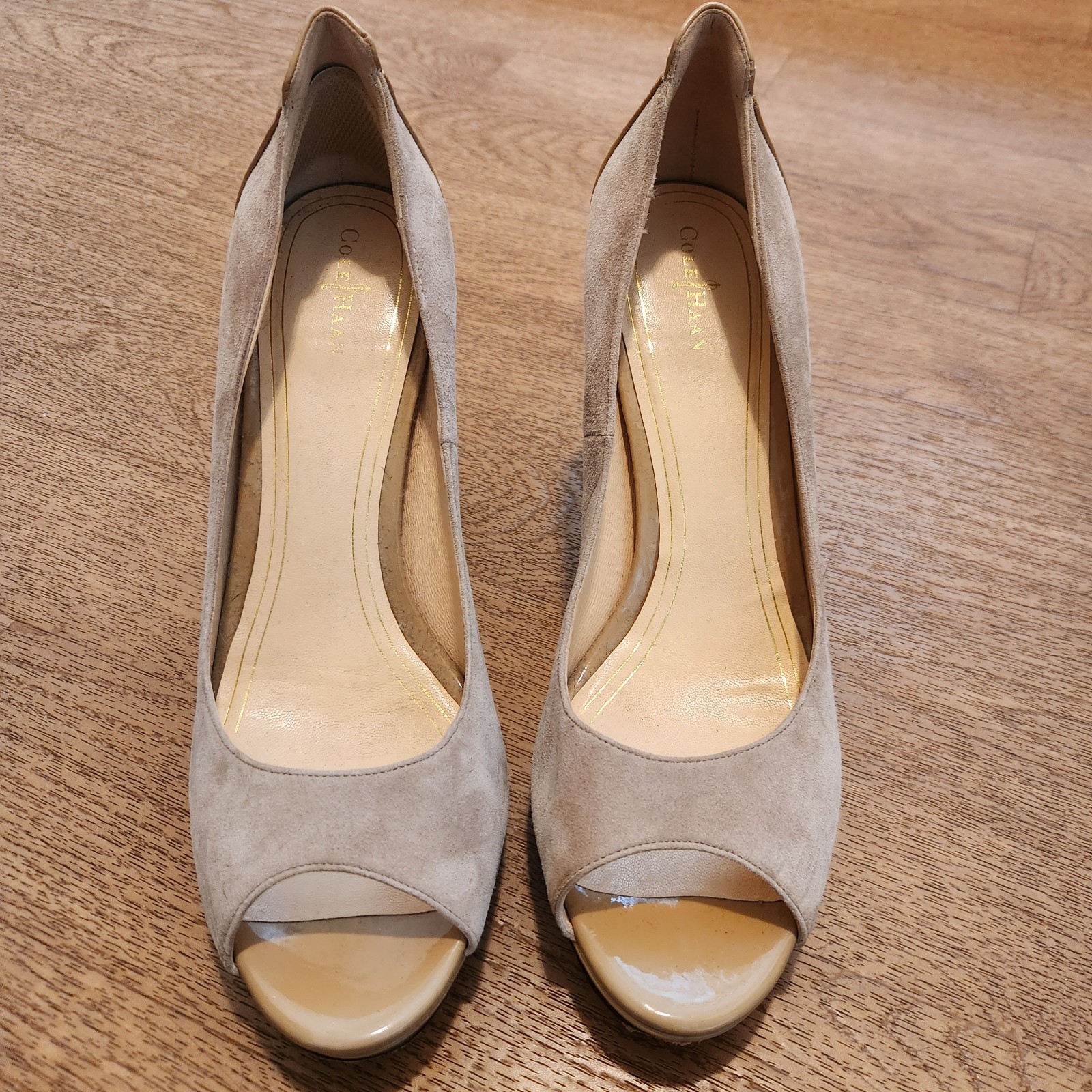 Cole Haan Creme  Faux Suede & Patent Leather 4