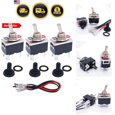 3 Pcs Latching Toggle Rocker Switches 4 Pin 2 Position ON/Off DPST Heavy Duty...
