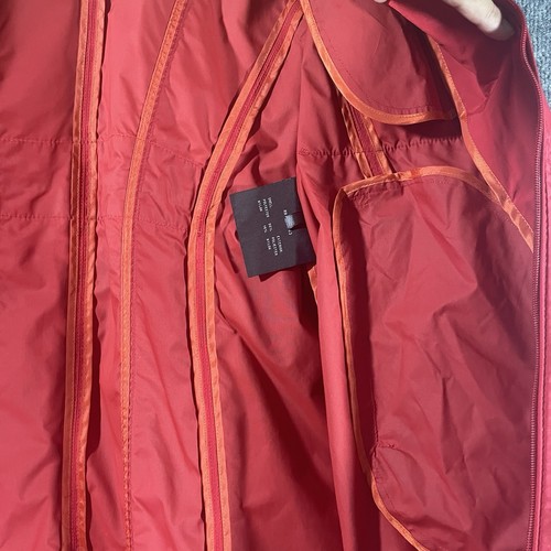 Cole Haan Women’s XL Red Rain Jacket Packable Hidden Hood Trench Coat Travel - Picture 6 of 10