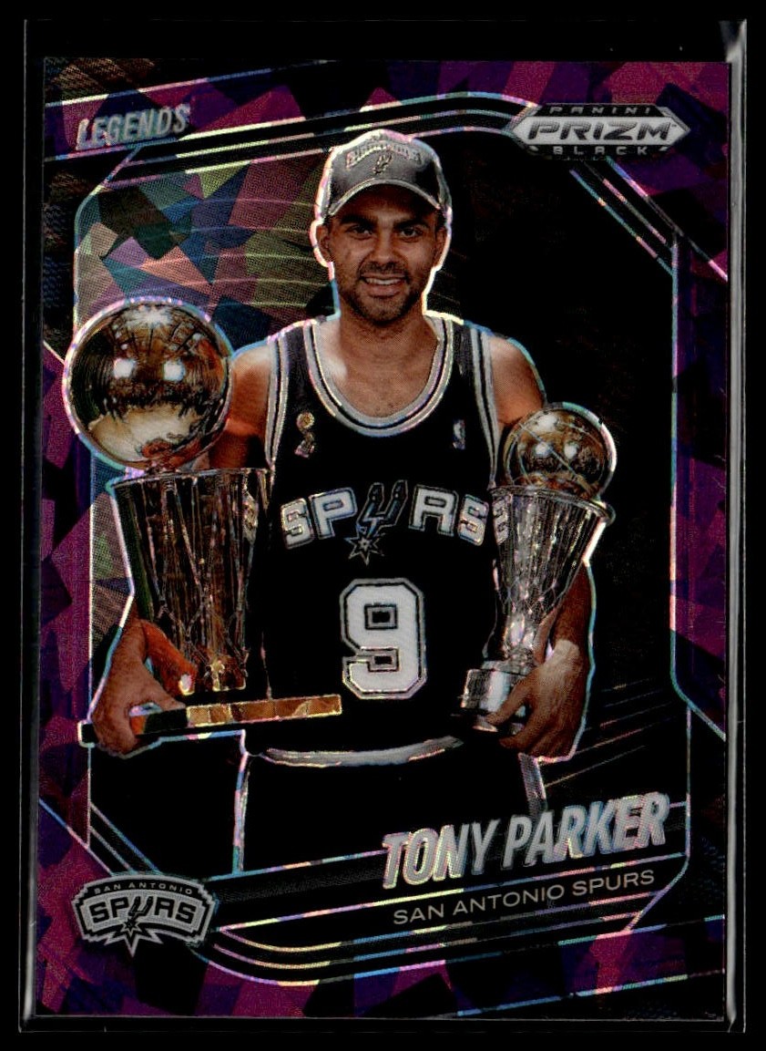 2024-25 Panini Prizm Black 275 Tony Parker San Antonio Spurs Purple Ice 136/149