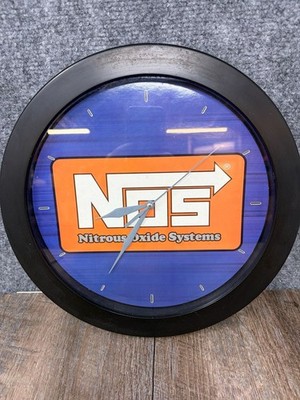 Nitrous Oxide Systems Collectors Wall Clock Battery Operated Black-blue-orange