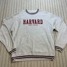 Vintage Champion Reverse Weave Harvard Sweatshirt White Heather Crewneck Large