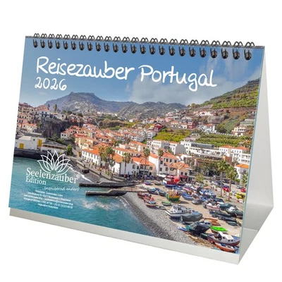 SEELENZAUBER GMBH Reisezauber Portugal DIN A5 Tischkalender für 2026 Lissabon Meer Strand Urlaub M