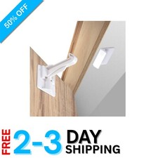 Secure Invisible Cabinet Latch Locks - 10 Pack, No Drilling, Kid-Safety Solution