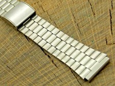 Vintage Stainless Steel Sliding Clasp Watch Band Men's 18mm NOS Unused Bracelet