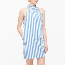 J Crew Tie-neck cotton mini shift dress