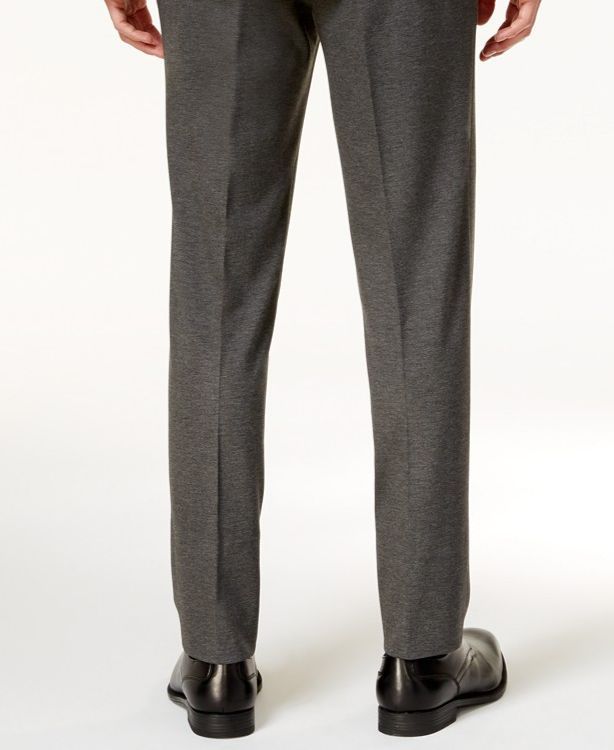 $199 Calvin Klein 35w X 38l Men'S Gray Knit Slim Fit Flat