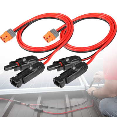 2 PCS 12 AWG Solar Panel Extension Cable Solar Wire Connectors ﻿XT60i(2+1) 1.5m