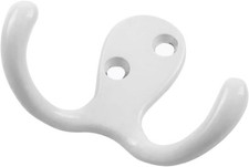 2PK Hickory Hardware P27115-W Two Prong Bath Robe Towel Coat Hook Bright White