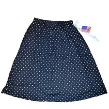Vintage 1980s Sag Harbor Black White Polka Dot Skirt Size 18 New With Tags