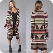 Free People Dursoduro Cardigan Sweater Duster Southwestern Angora Wool Size XS