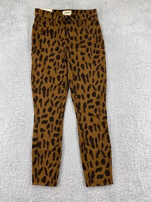 L'agence Pants Womens 26 Brown Jeans Margot Leopard High Rise Skinny Stretch