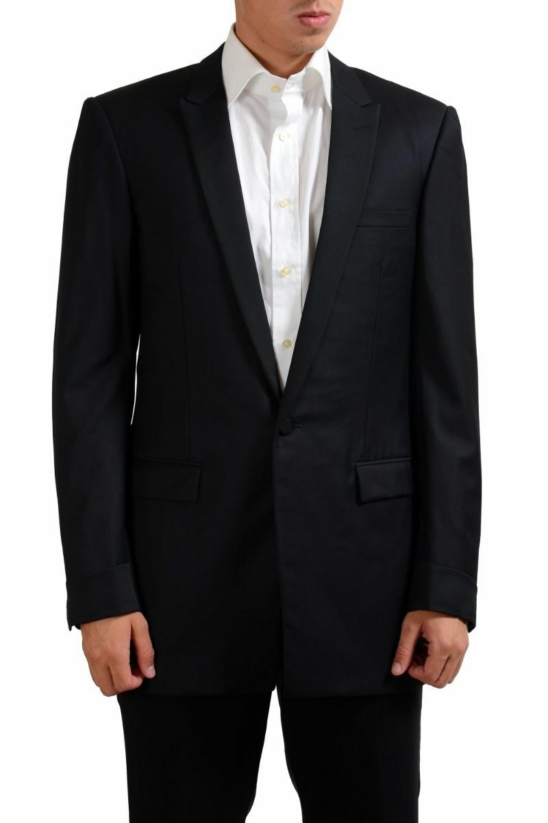 Черный блейзер на одной пуговице от Gianni Versace, 100% шерсть, размер Sz 38L 40R 40L 42L 44R 46R