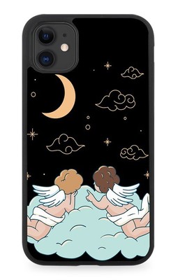Engel Gummi Handyhülle Engel Himmel Fee Feen Flügel Weltraum Mond Wolken M087