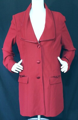 Oberon NY Wine Red Longer Length Dressy Blazer Size 16