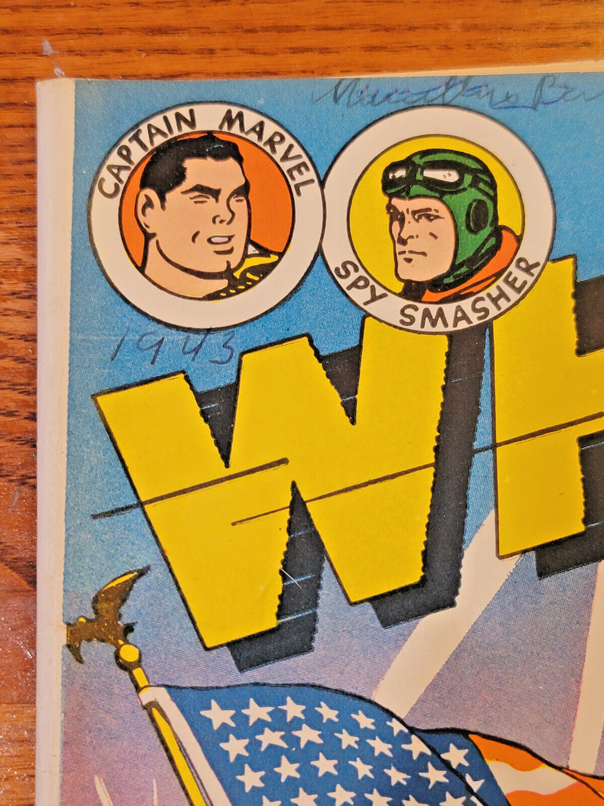 WHIZ COMICS #44 (Fawcett:1943) Captain Marvel WWII Flag Cover VG+ (4.5) HTF