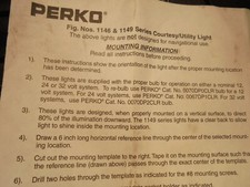 2-PERKO #1146 / 12 OR 24 VOLT MOUNT ANYWHERE LITES USA MADE