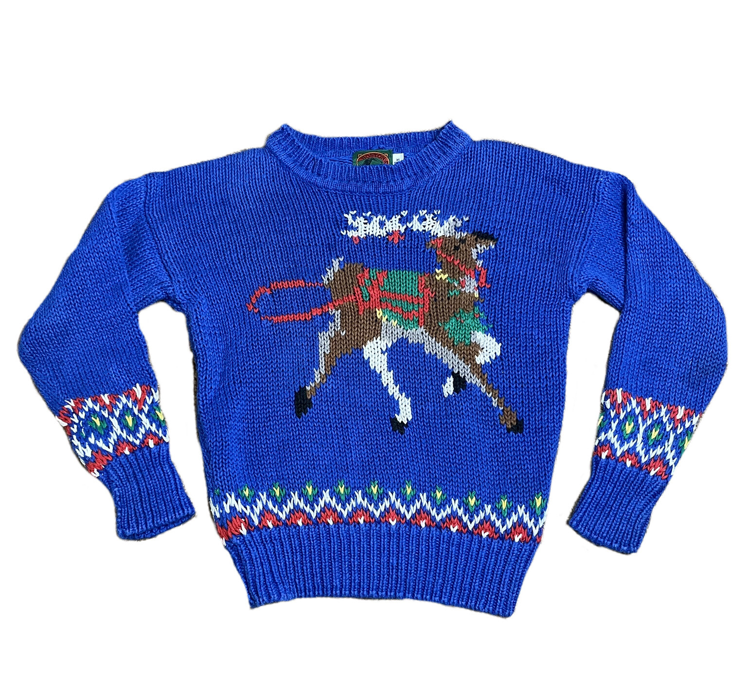 blue reindeer christmas sweater