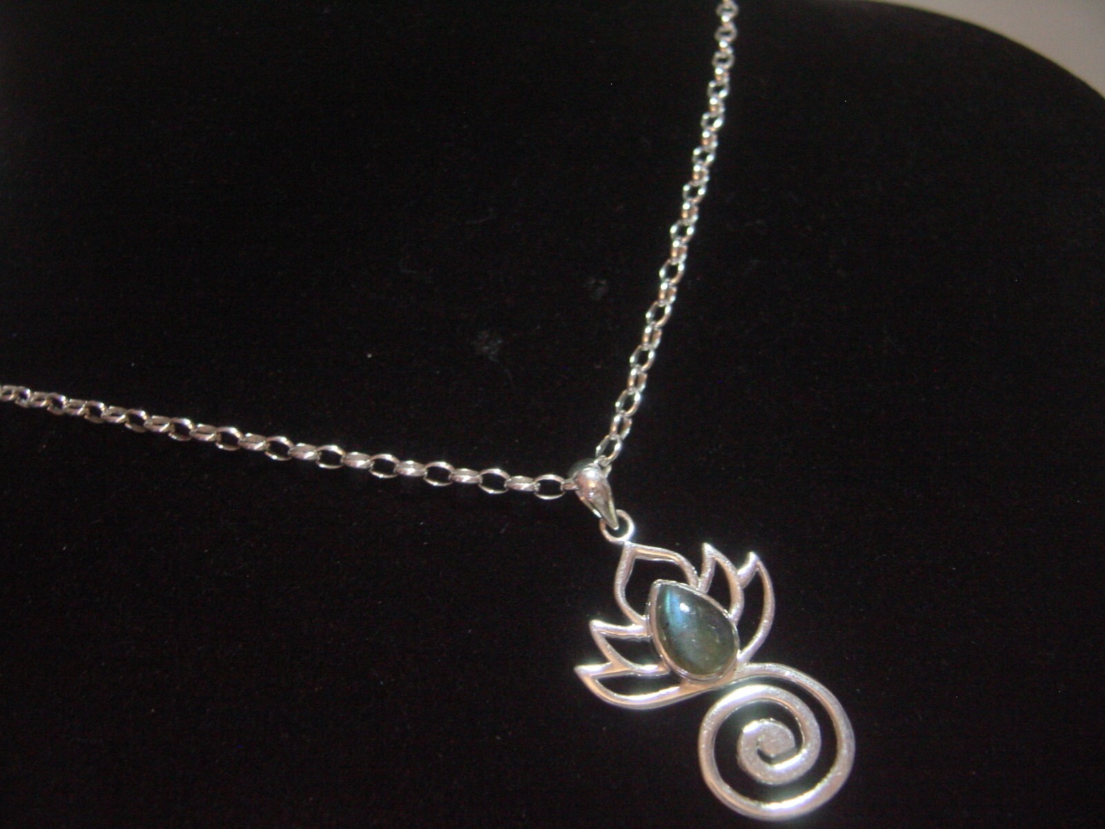 superb Solid Silver 20" belcher Chain & Unusual l… - image 1