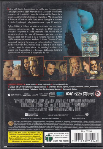 Nip Tuck - Terza Stagione 3 Completa (Episodi 1-15) (Box 6 DVD) DVD in Italiano - Foto 2 di 2