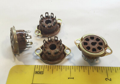 2 NOS Vintage 8-pin tube sockets