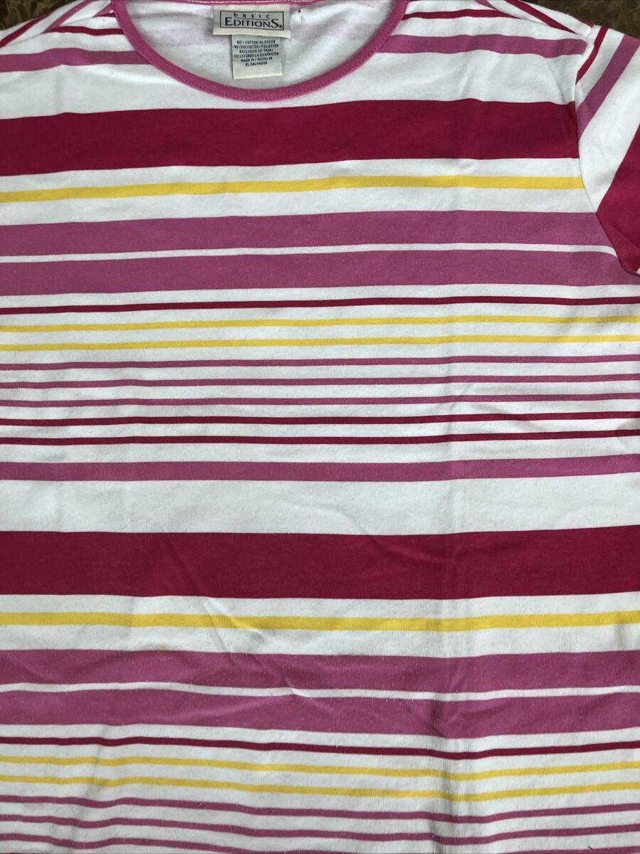 Vintage 90s Basic Editions Striped T Shirt. Size M Boxy Vintage 90s Basic Editions Striped T Shirt. Size M Boxy