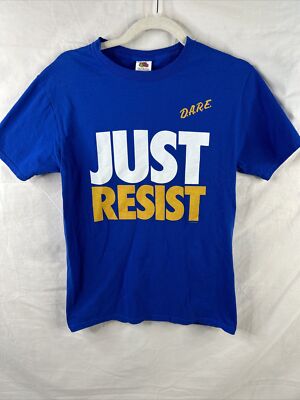 Vintage DARE T shirt Adult Small Just RESIST Blue D.A.R.E. School Education FOTL