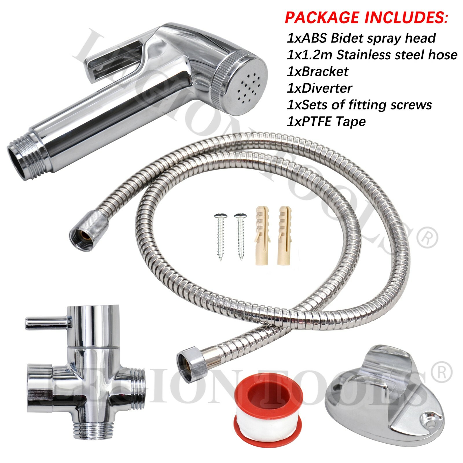 Bidet Spray Shattaf Shower Head Hose Diverter Sprayer Kit Douche Toilet