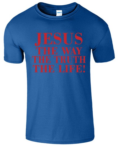 Jesus Way Life Truth Mens T-Shirt Religious Gift Christian Pray Lord God New Tee - Picture 38 of 41