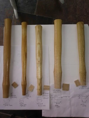 5x replacement British Ash hammer handles with wedges ( 5 sizes)