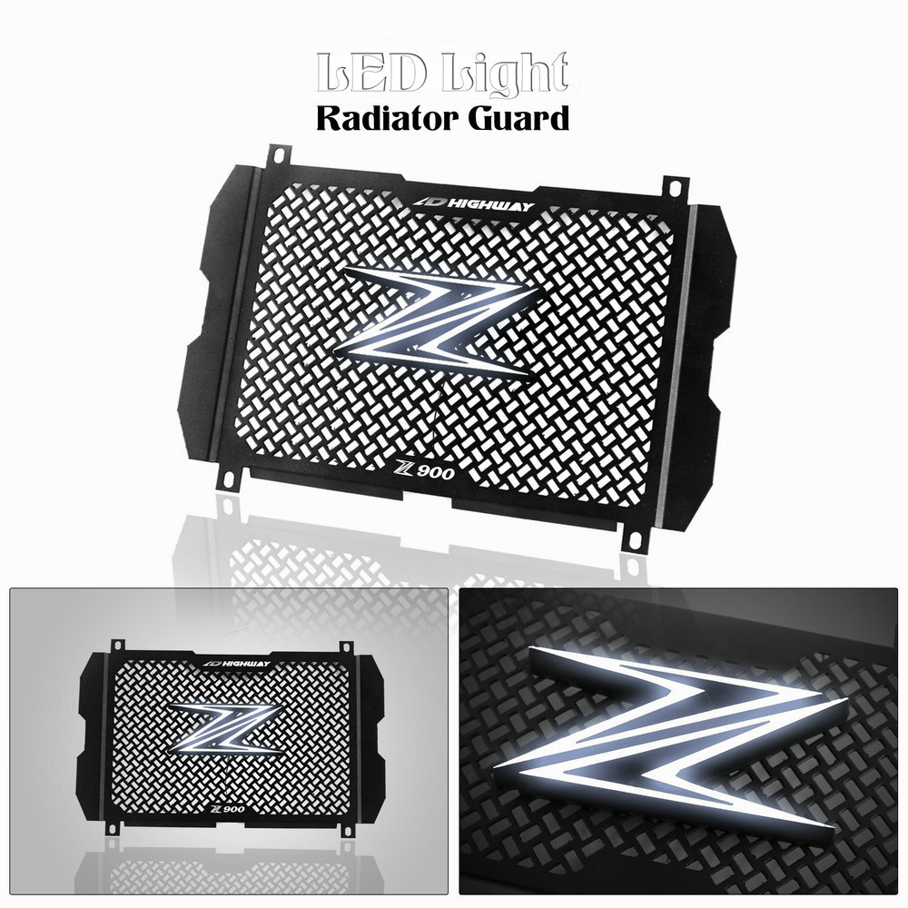 LED Light Brand Radiator Guard Grill Cover for KAWASAKI Z900 Z 900 2017-2020