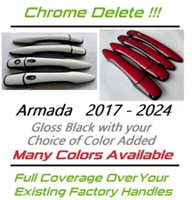 Custom Black Door Handle Covers for Nissan Armada 2017-2023 U Pick Middle Clr