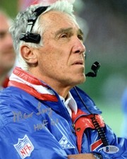 MARV LEVY SIGNED AUTOGRAPHED 8x10 PHOTO +HOF 01 BUFFALO BILLS LEGEND BECKETT BAS