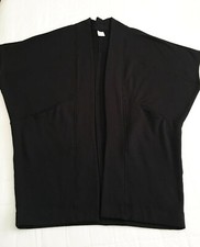 Size S/M Black Kimono Cardigan Open Front Yoga Wrap Cover-up Pockets Athleisure