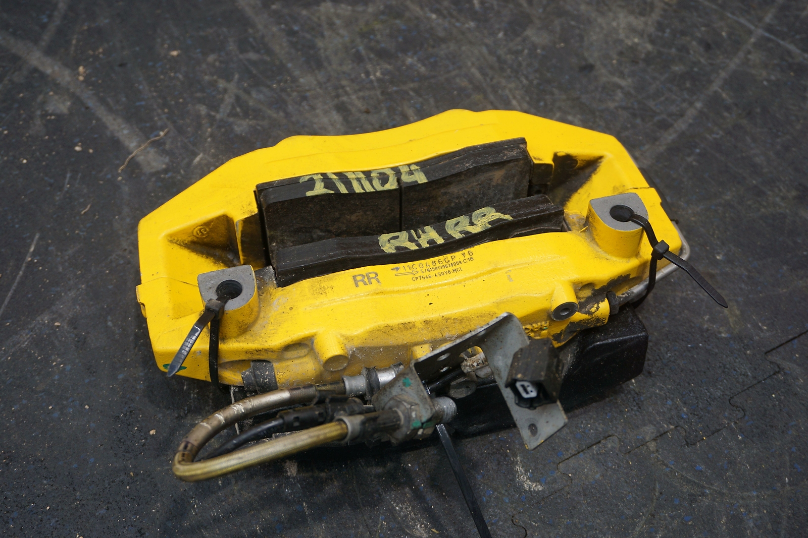 Rear Right Passenger Brake Caliper Yellow OEM 11C0486CP McLaren 650s Spider 2016