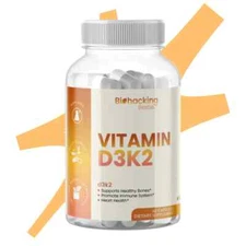 VITAMIN D3K2 Biohacking Stronger bones & teeth & heart  - 60 Count EXP 2026