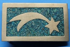 Vintage Inlaid Turquoise shooting star belt buckle Taxco Mexico USED CONDITION 