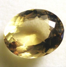 VERY NICE 18.25 x 15 x 9 mm OVAL CUT 13.81 cts YELLOW CITRINE BRAZIL