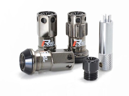 Project Kics R40 Iconix Lug Nuts - 12x1.5 Classical w/ Black Caps (16 Lugs + 4 L - Picture 2 of 2