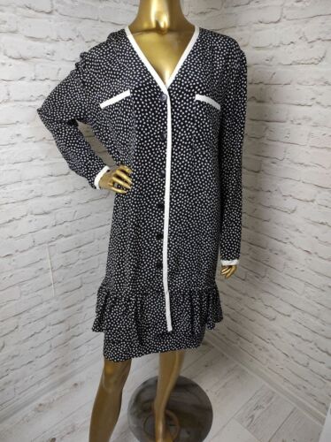 Miss O Oscar De La Renta VTG 80s Shirt Silk Dress LS Tunic Dress Size XL