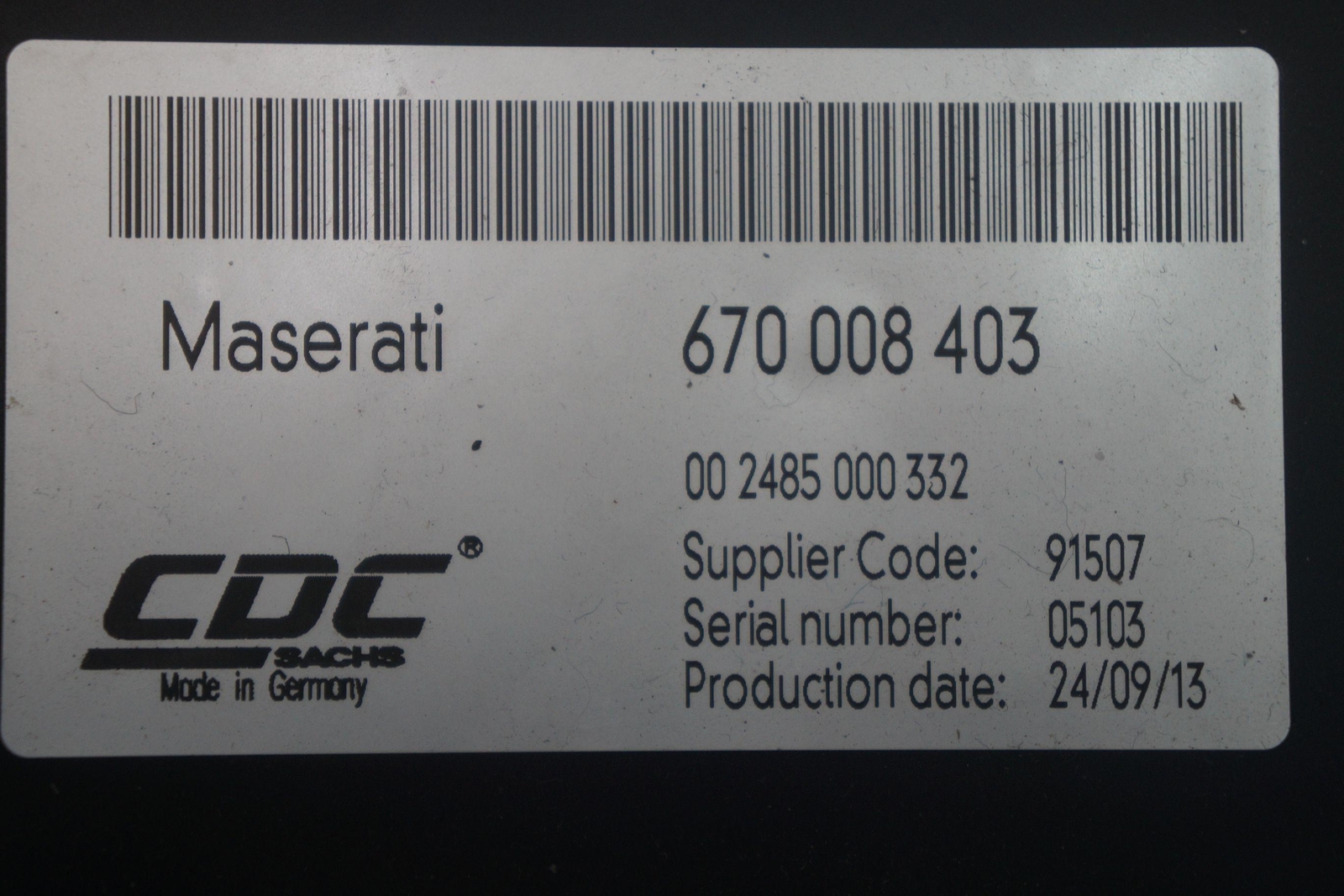 Suspension Control Module ECU 670008403 OEM Maserati Quattroporte M156 2014