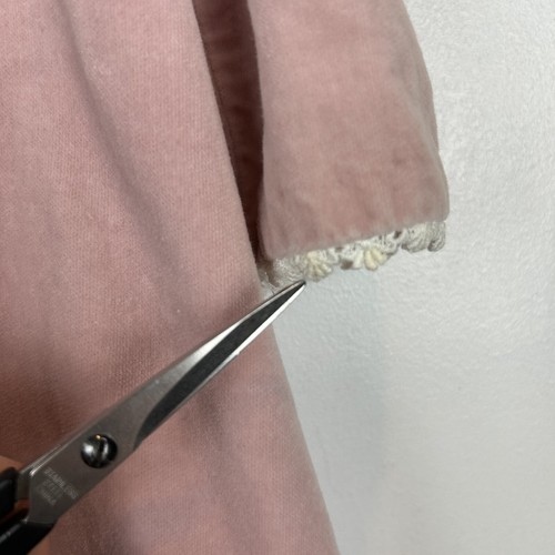 Vtg Dress Little Girls 4 Pink Velvet Long Sleeve 80's Formal Royal Solid Read - Picture 15 of 16