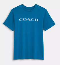 Coach Essential T Shirt In Organic Cotton C9693 BLUE SAPPHIRE SIZE L