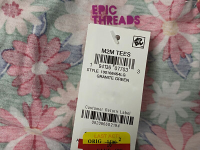 Epic Threads Kids Girl's Green Floral Keyhole Tie Back T-Shirt Top