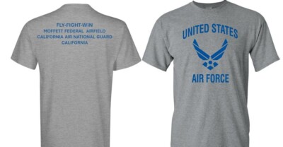 MOFFETT FEDERAL AIRFIELD CALIFORNIA*CA*2-SIDED SHIRT*VINYL*OFFICIALLY LICENSED