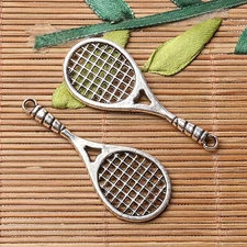 Tibetan silver plated tennis racket charm pendants  6pcs  EF3584