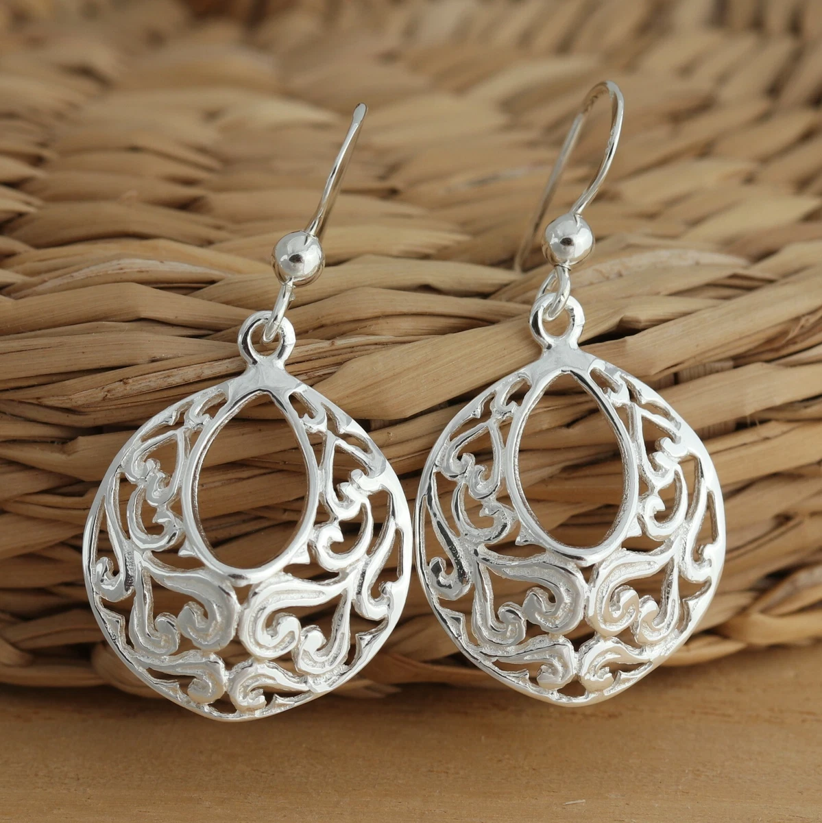Sterling silver filigree earrings sale