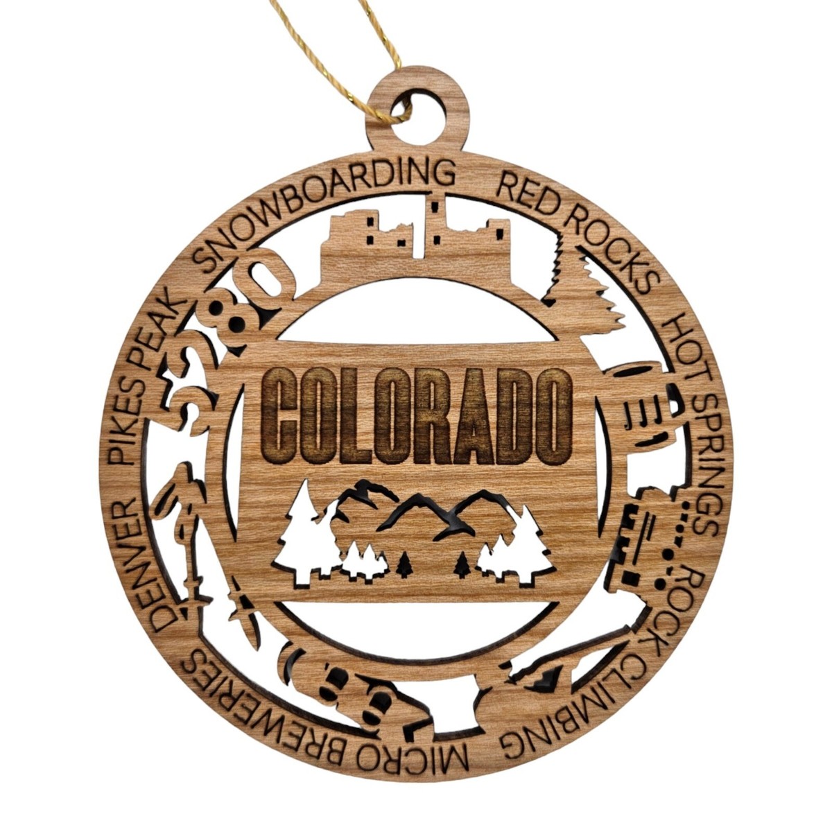 Colorado Wood Ornament - CO Souvenir - Handmade Wood Ornament Made